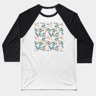 Organic forms and lines colorful pattern Baseball T-Shirt